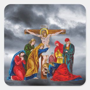 Adesivo Quadrado Cristo JESUS NA CRUZ