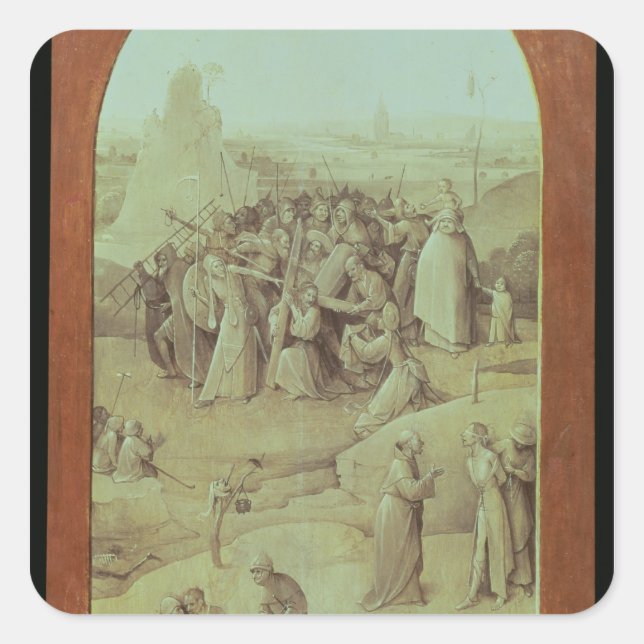 Adesivo Quadrado Cristo na estrada ao calvário (Frente)