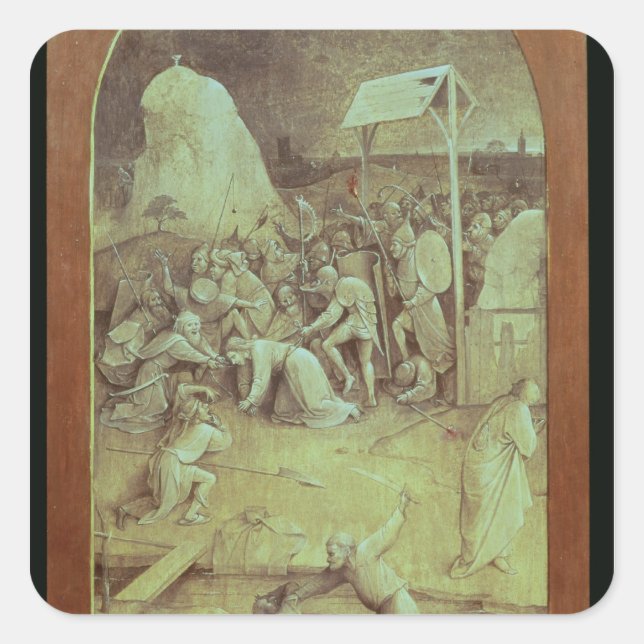 Adesivo Quadrado Cristo na estrada para Calvário (Frente)