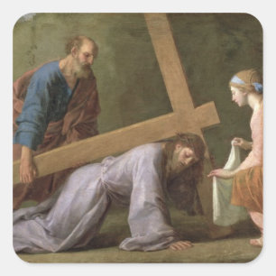 Adesivo Quadrado Cristo que leva a cruz, c.1651