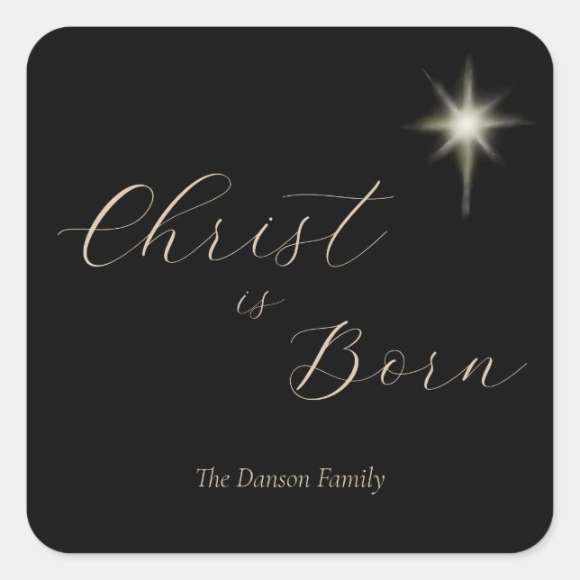 Adesivo Quadrado Cristo religioso é Natal personalizado Nascer (Frente)