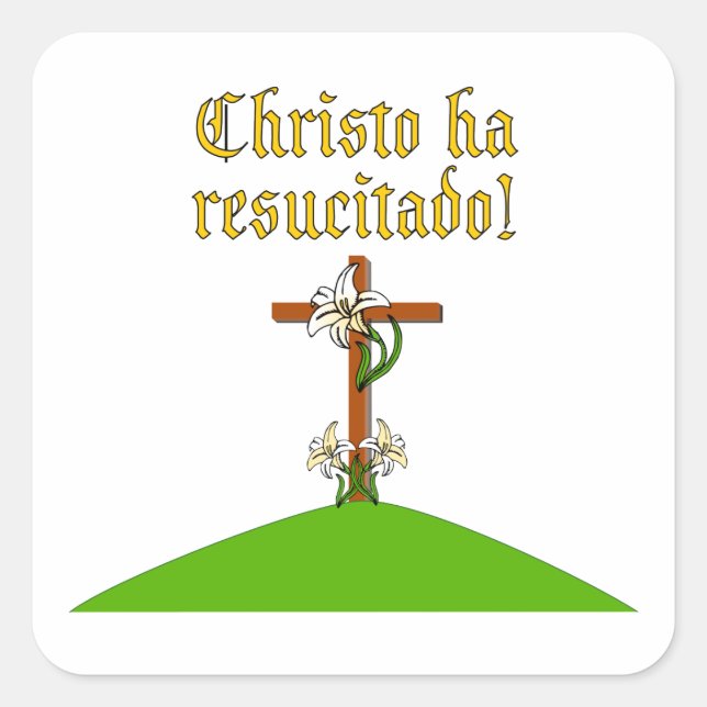 Adesivo Quadrado Cristo risen (Frente)