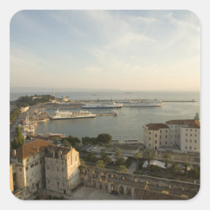 Adesivo Quadrado Croácia, Dalmácia, Split. Vista de Riva