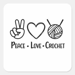 Adesivo Quadrado Crochet de Paz