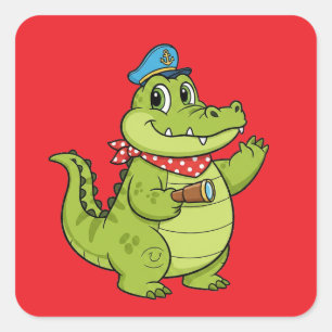 Adesivo Quadrado crocodilo