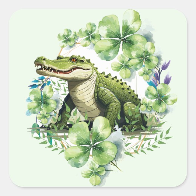 Adesivo Quadrado crocodilo (Frente)