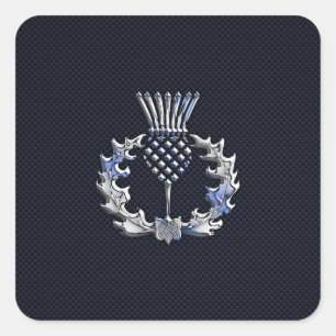 Adesivo Quadrado Cromo no cardo do Scottish do impressão da fibra