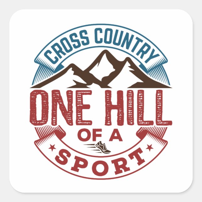Adesivo Quadrado Cross Country One Hill of a Sport (Frente)