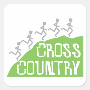 Adesivo Quadrado Cross Country Runners em Hill © Stickers