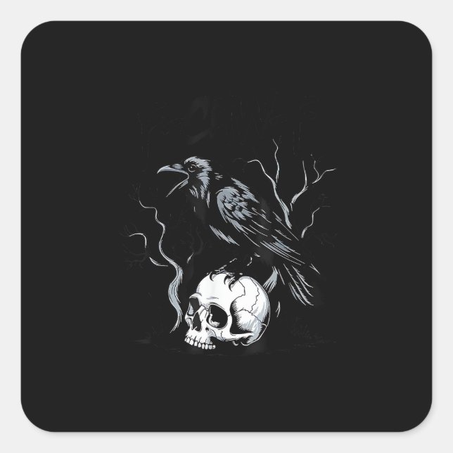 Adesivo Quadrado Crow F-Caw-F Funny Bird Saying Humor Meme Desin (Frente)