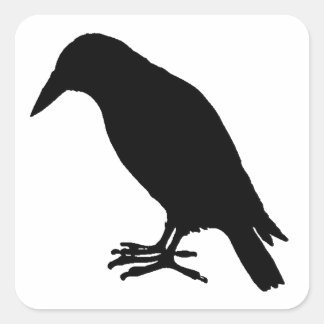 Adesivo Quadrado Crow Silhouette