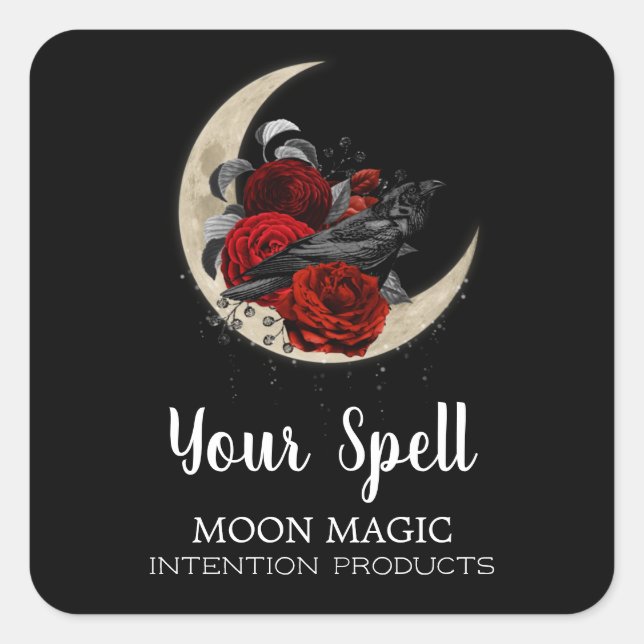 Adesivo Quadrado Crow Spell Labels (Frente)