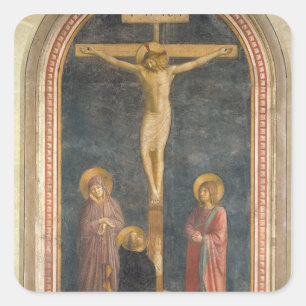 Adesivo Quadrado Crucificação com o Virgin, SS. John o Evangeli
