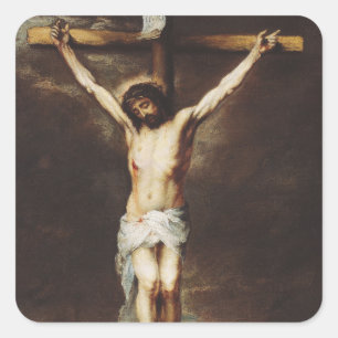 Adesivo Quadrado Crucificação por Bartolome Esteban Murillo