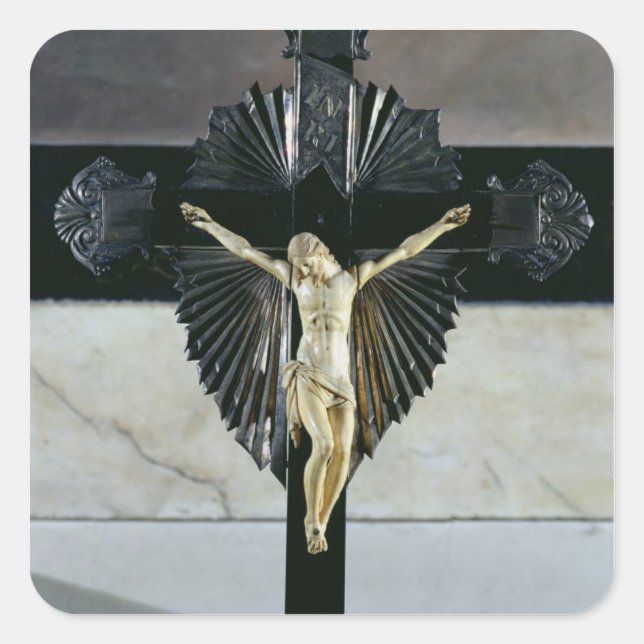Adesivo Quadrado Crucificação, século XVII (marfim) (Frente)
