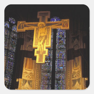 Adesivo Quadrado Crucifixo acima do altar-mor na Santa