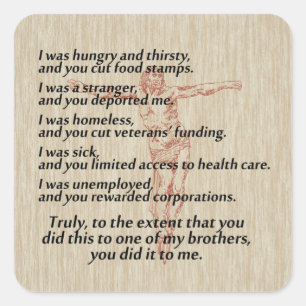 Adesivo Quadrado Crucifixo da Justiça Social