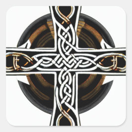 Adesivo Quadrado Cruz Celular Branca e Marrom