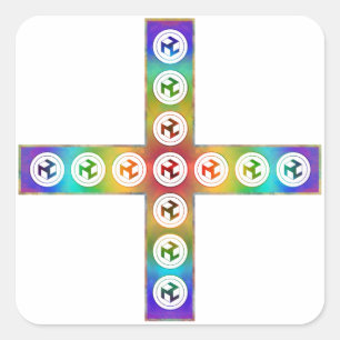 Adesivo Quadrado Cruz de Antahkarana - Antahkarana masculino