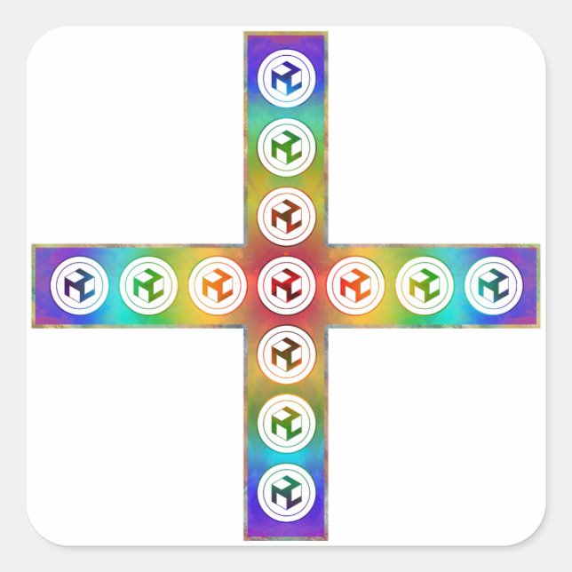 Adesivo Quadrado Cruz de Antahkarana - Masculino Antahkarana (Frente)