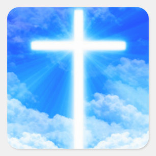 Adesivo Quadrado Cruz de Cristo de Jesus Personalizável Cristão