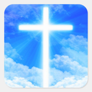 Adesivo Quadrado Cruz de Cristo de Jesus Personalizável Cristão