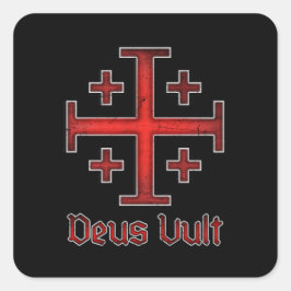 Adesivo Quadrado Cruz de Cruzado Templário Cavaleiro de Jerusalém D