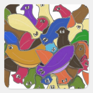 Adesivo Quadrado Cruz louca design Eyed 2 dos sem-fins do Planarian