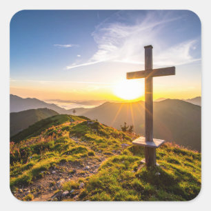Adesivo Quadrado Cruz no monte