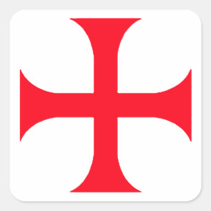 Adesivo Quadrado Cruz vermelha de Templar