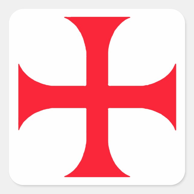 Adesivo Quadrado Cruz vermelha Templária (Frente)
