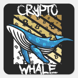 Adesivo Quadrado Crypto Btc Whale - Moeda cripto