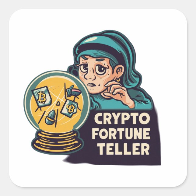 Adesivo Quadrado Crypto Fortune Teller (Frente)