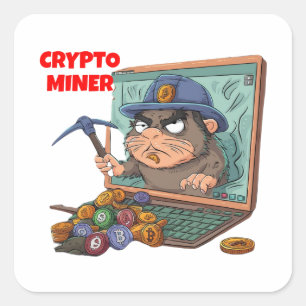 Adesivo Quadrado Crypto Miner