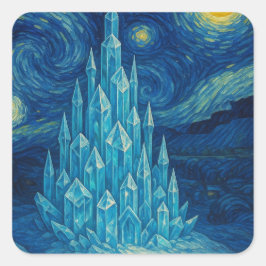 Adesivo Quadrado Crystal Castle Starry Night Sticker