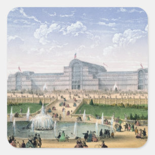 Adesivo Quadrado Crystal Palace, Sydenham, c.1862 (lito colorido)
