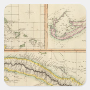 Adesivo Quadrado Cuba, Bahama mim, Bermudas