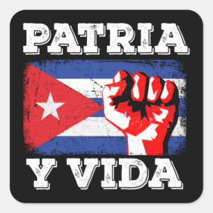 Adesivo Quadrado Cuba Pátria E Vida Bandeira Nacional Cubana