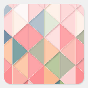 Adesivo Quadrado CUBISM pastel Shades GEOMETRIC - ADICIONAR MONOGRA