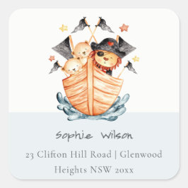 Adesivo Quadrado Cubo Náutico Pirata Náutica Navio Lion Cub Endereç