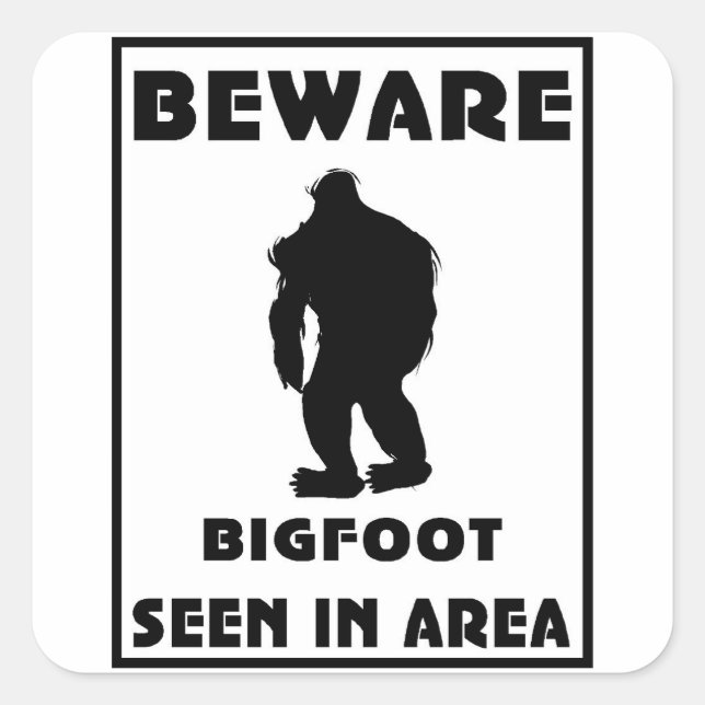 Adesivo Quadrado Cuidado com o Poster BigFoot (Frente)