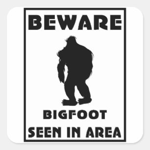 Adesivo Quadrado Cuidado com o Poster BigFoot