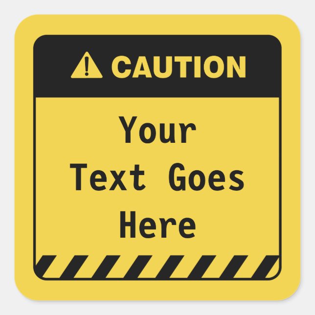 Adesivo Quadrado Cuidado Personalizado Sua Mensagem Aqui (Frente)