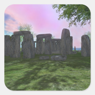 Adesivo Quadrado Culto Sunrise Stonehenge Stickers Quadrados, Brilh