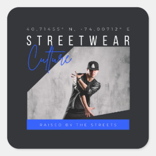 Adesivo Quadrado Cultura Streetwear Estilo de Dança Urbana