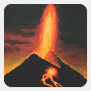 Adesivo Quadrado Cumbre Vieja Volcano T-Shirt