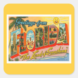 Adesivo Quadrado Cumprimentos de Florida