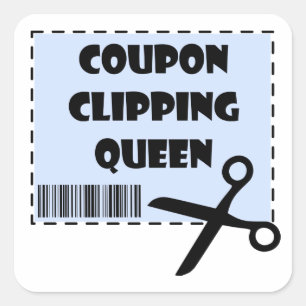 Adesivo Quadrado Cupão-de-Cupão-de-Corte Dizendo Rainha