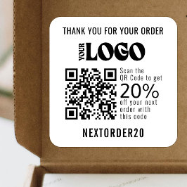 Adesivo Quadrado Cupão de desconto Código QR Logotipo comercial Bra