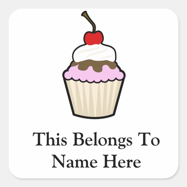 Adesivo Quadrado Cupcake (Frente)